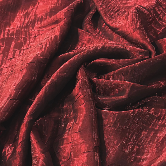 Crinkle Shimmer Red Fabric