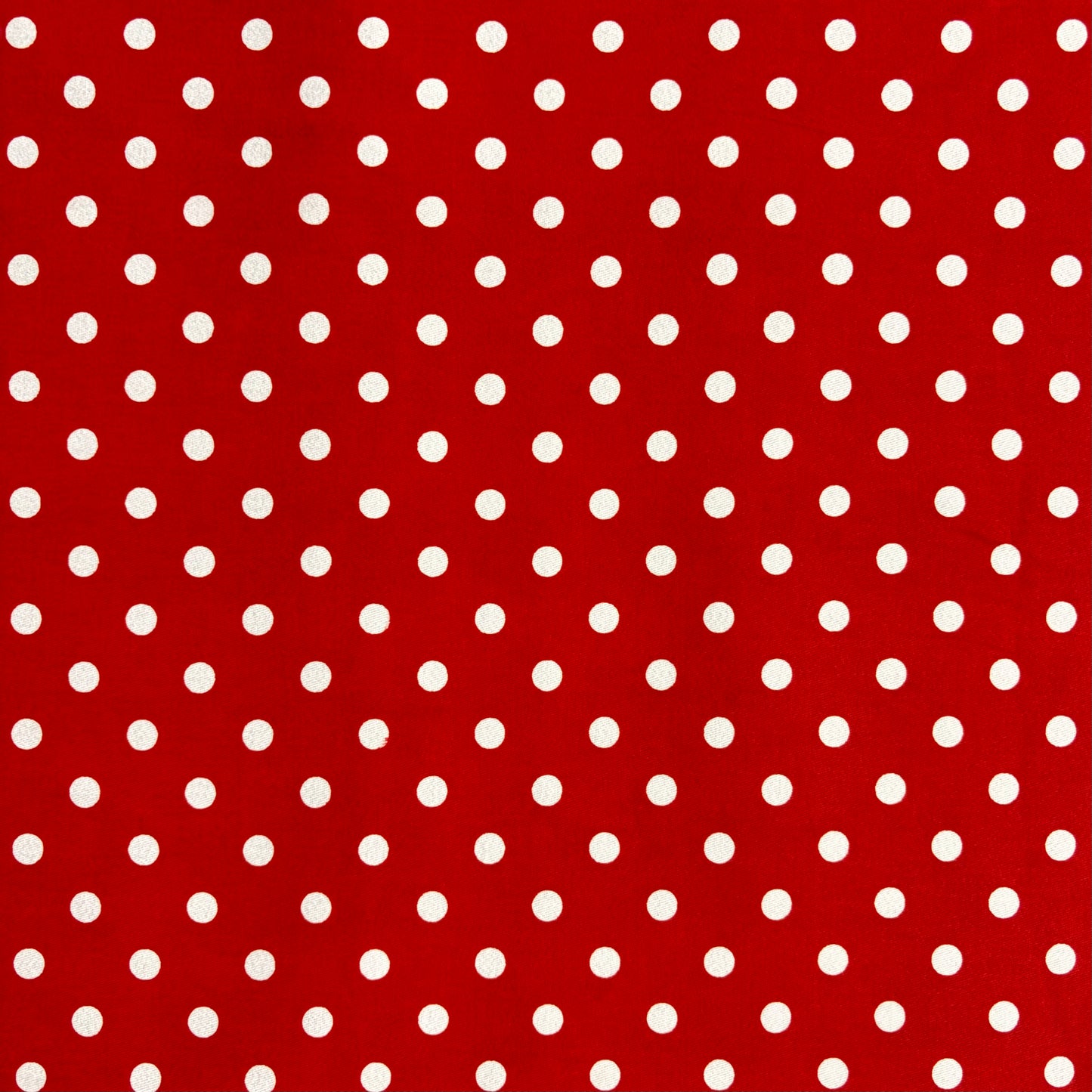 Red & White Polka Dot Stretch Twill