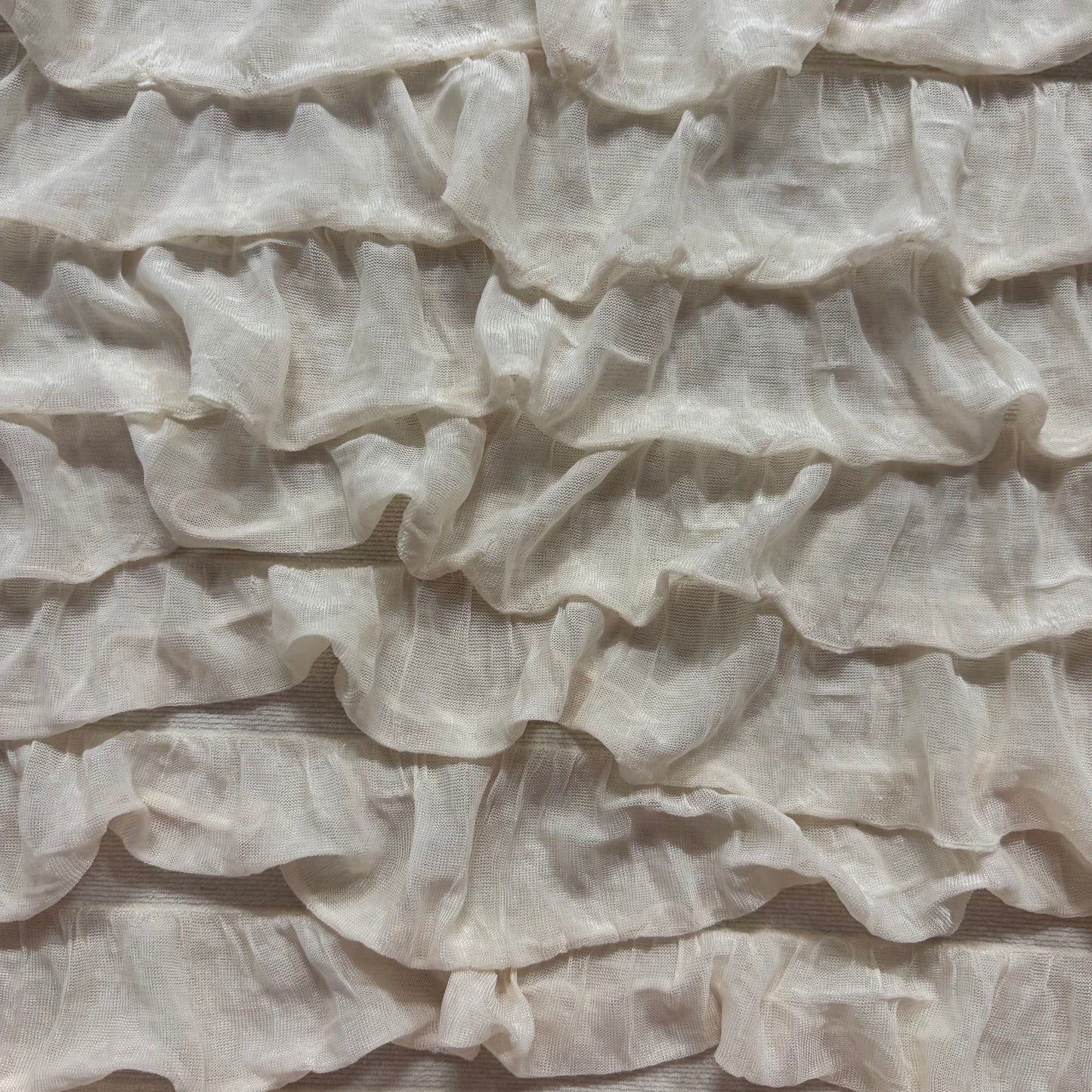 Stretchy Ruffle Fabric - Ivory