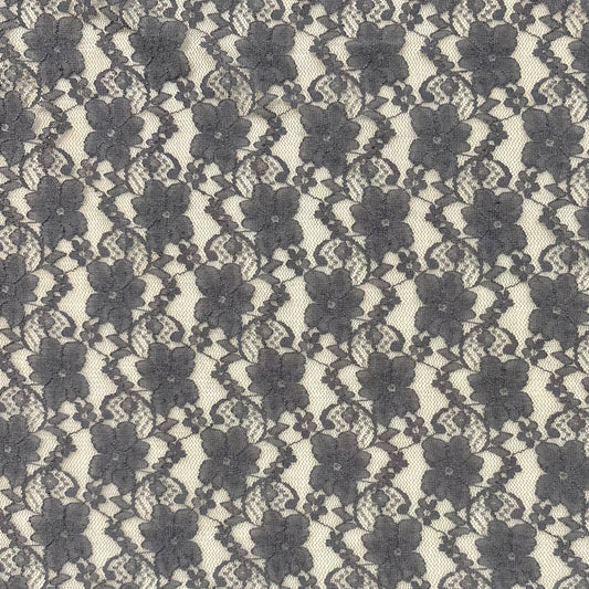 Gray Stretch Floral Lace