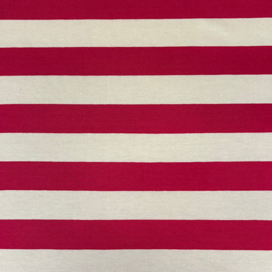 Hot Pink & White Stripe 1"