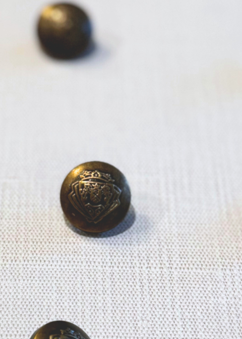 Antique Gold Coat of Arms Small Button