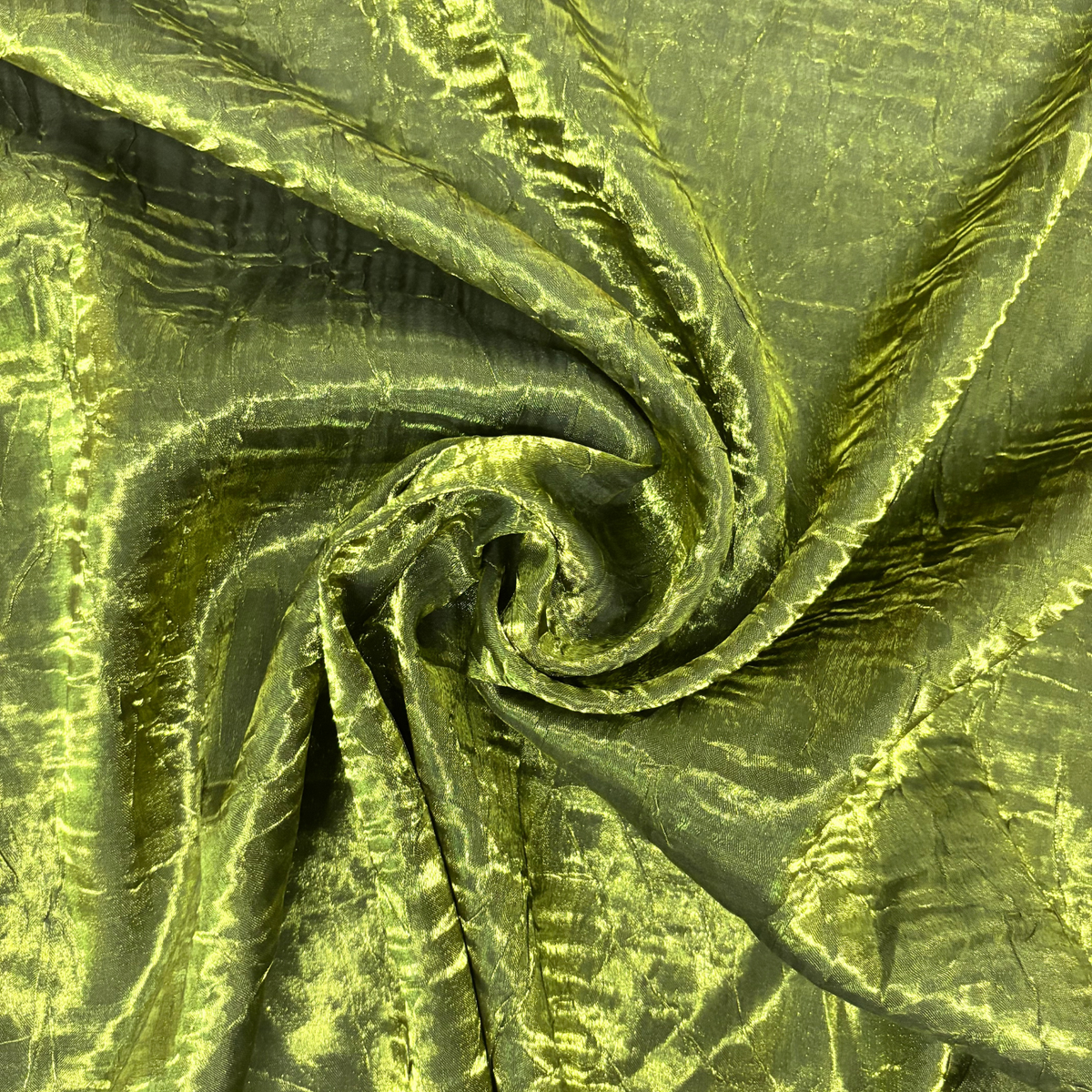 Crinkle Shimmer Green Fabric