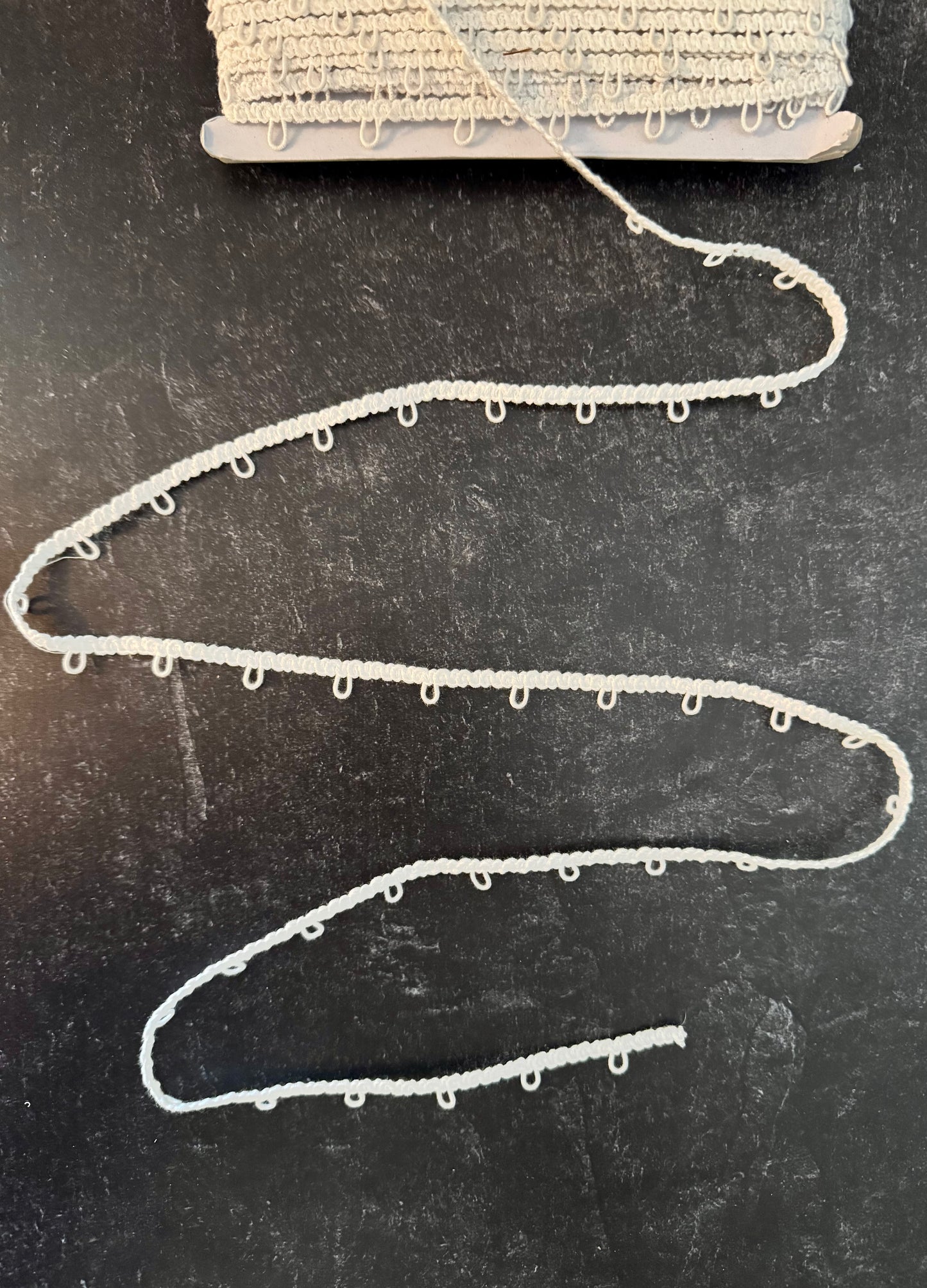 White Cluny Button Loop Trim