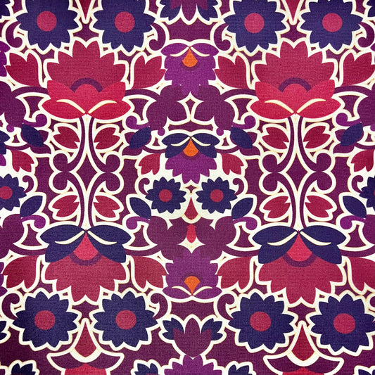 Pink Purple Abstract Floral Ponte Knit