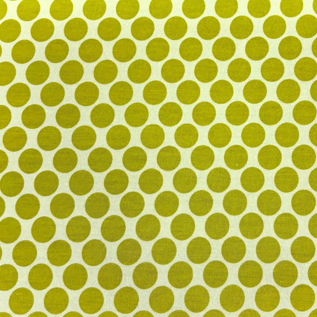 Lime Green Polka Dot Jersey Knit