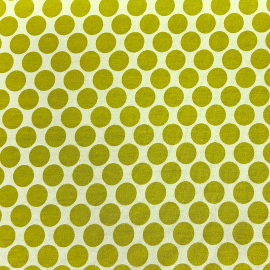 Lime Green Polka Dot Jersey Knit
