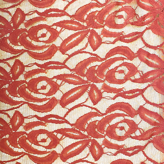Rusty Orange Floral Lace