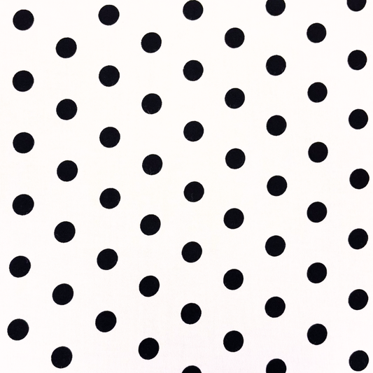 Ivory with Black Polka Dots