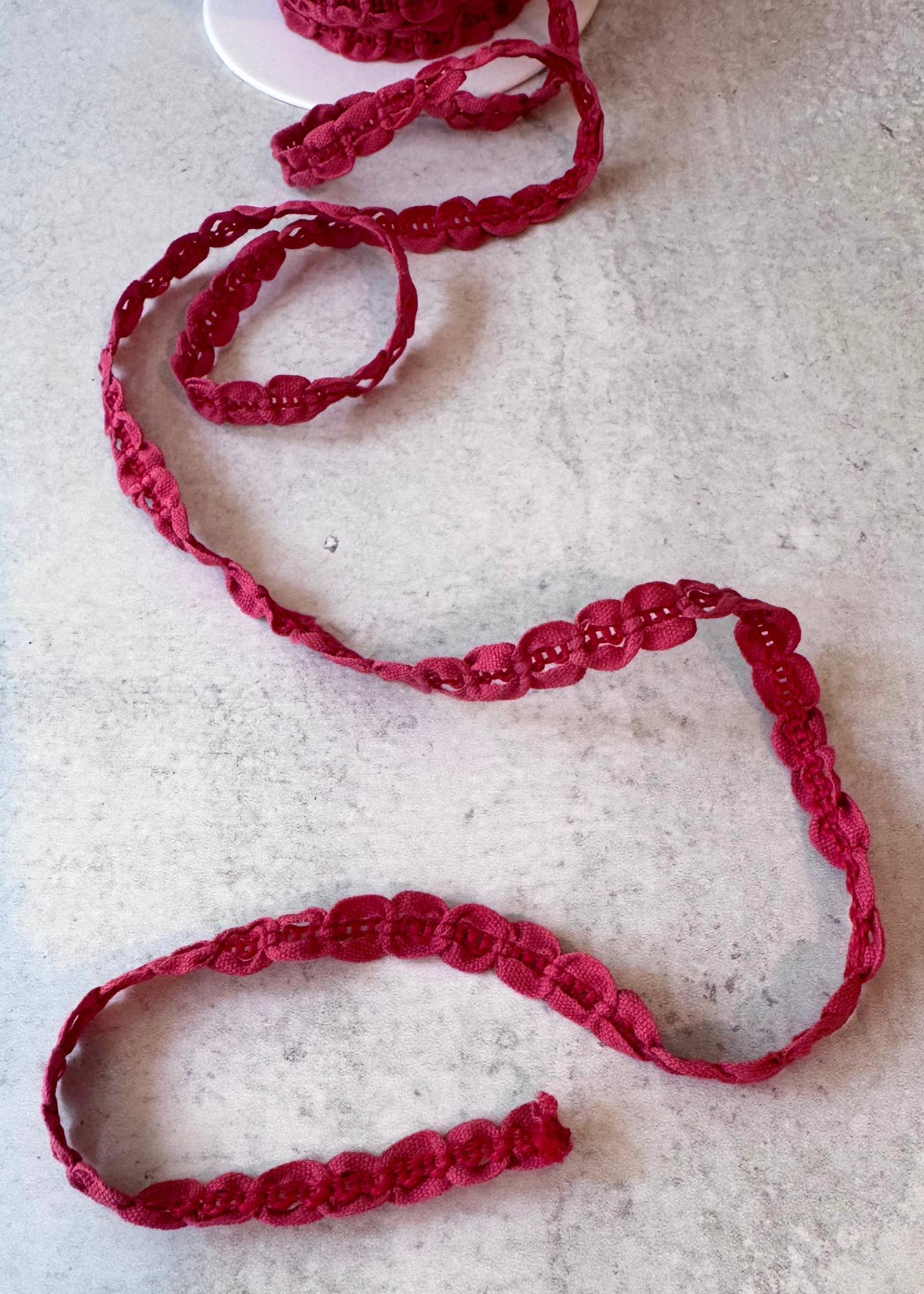 Burgundy Looped Lace Trim