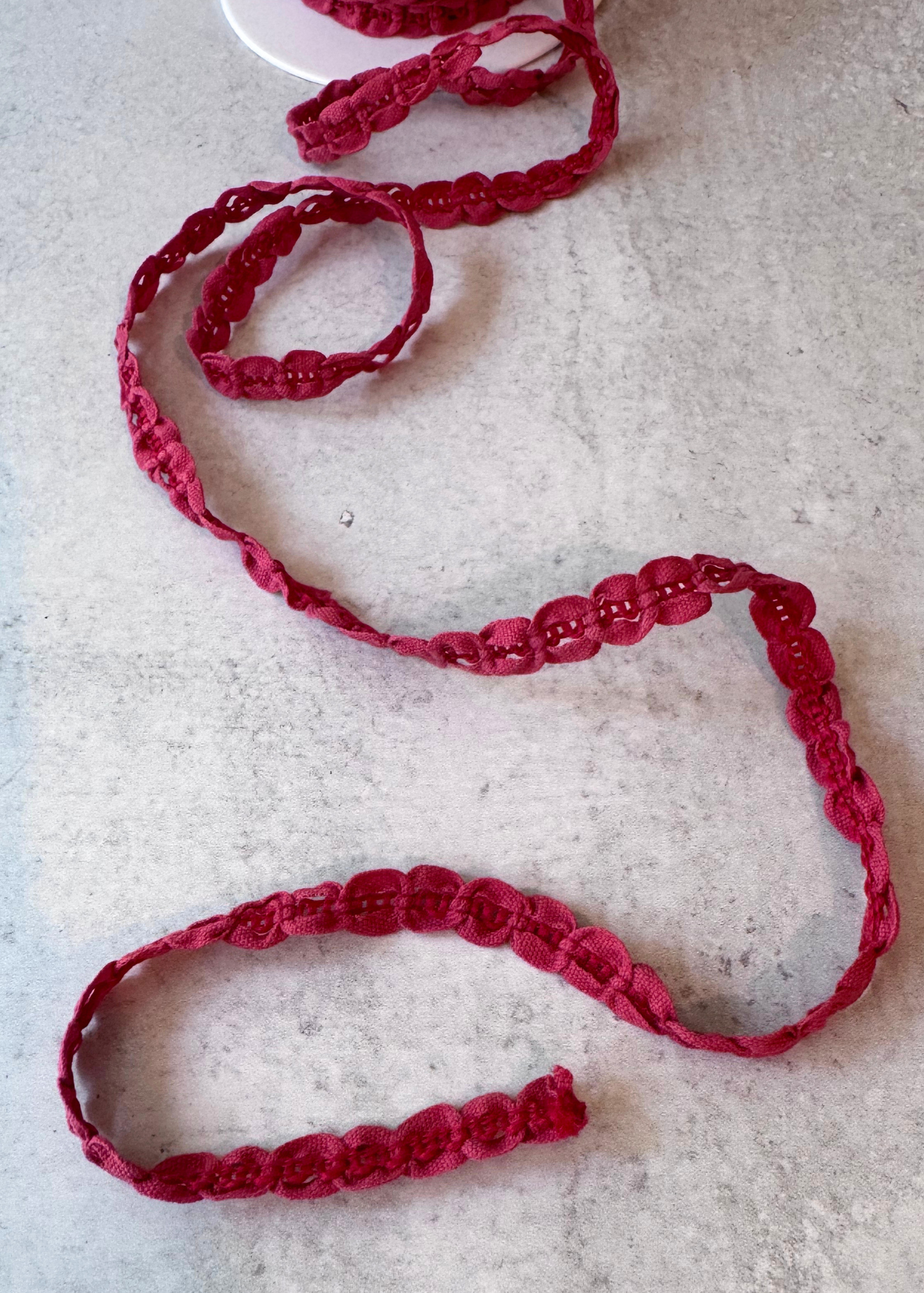 Burgundy Looped Lace Trim