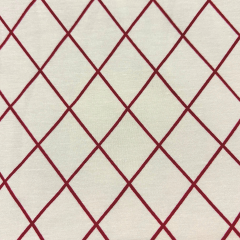 Red Diamond on Ivory Jersey