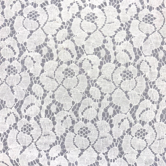 White Cotton Floral Lace