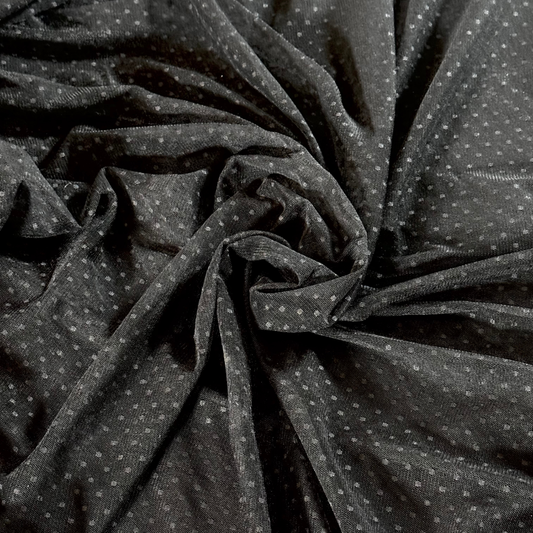 Black Swiss Dot Mesh