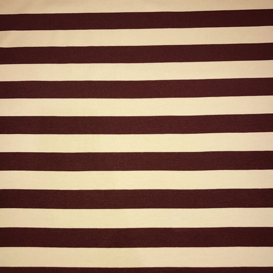 Maroon/Cream Wide Stripe Knit