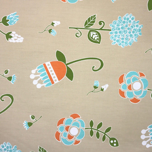 Tan Whimsy Floral -cotton