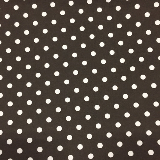 Chocolate/Cream Polka Dot Stretch Twill -