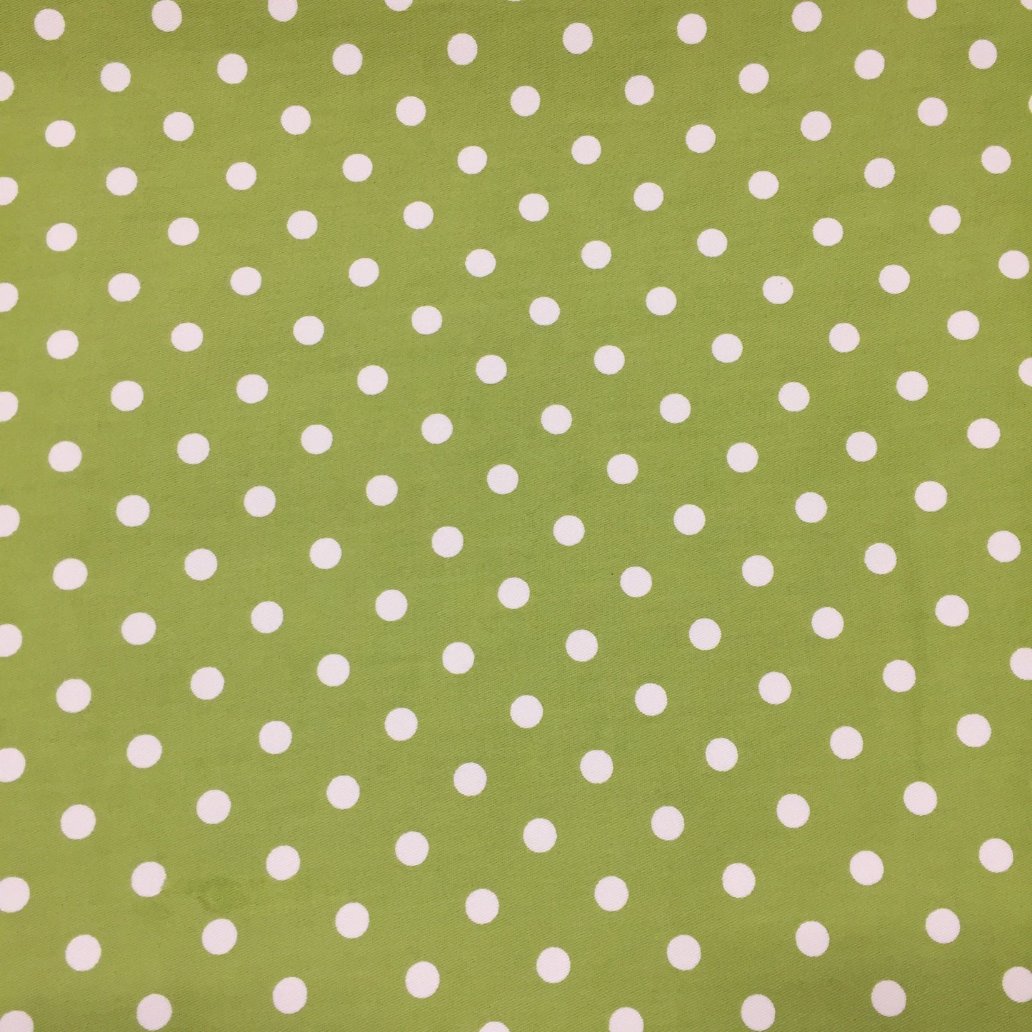 Lime/Cream Polka Dot Stretch Twill -