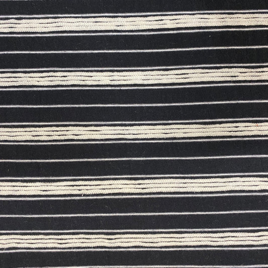 Textured Black/Cream Stripe Knit