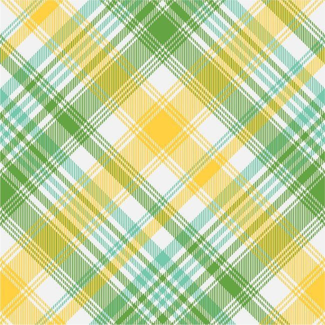Turquoise Tartan Plaid  - Twill